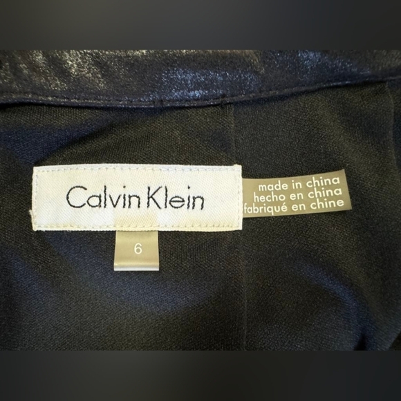 Calvin Klein EUC Pleather Skirt Black Size 6 - Picture 8 of 9